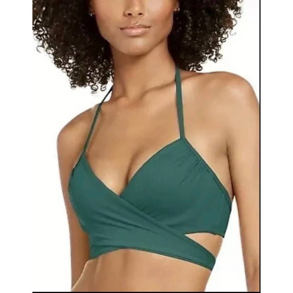 Sundazed Simone Halter Wrap Bikini Top Emerald Green 36B‎ Underwire NWT